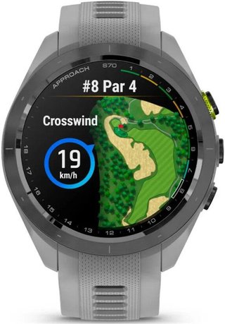 Garmin Approach S70 42 mm GPS hodinky, čierny keramický rámik/remienok Powder Grey