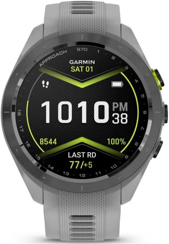Garmin Approach S70 42 mm GPS hodinky, čierny keramický rámik/remienok Powder Grey