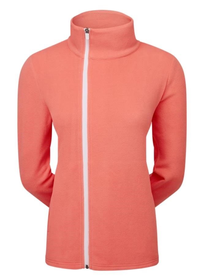 Footjoy Asymmetric Full-Zip Fleece dámska mikina, broskyňová