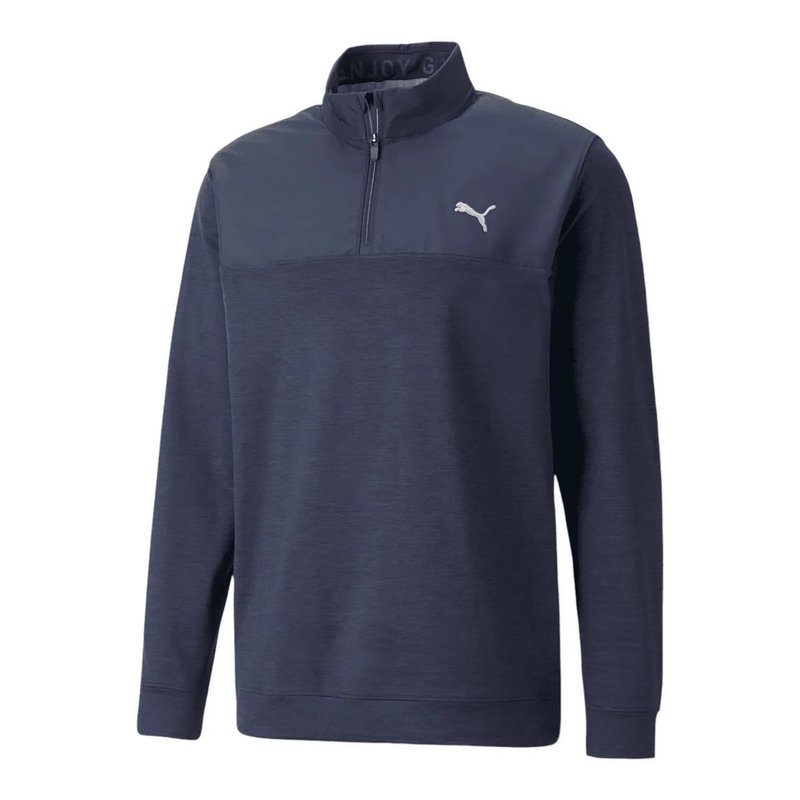 Puma Cloudspun Colorblock 1/4 Zip pánska mikina, navy blazer