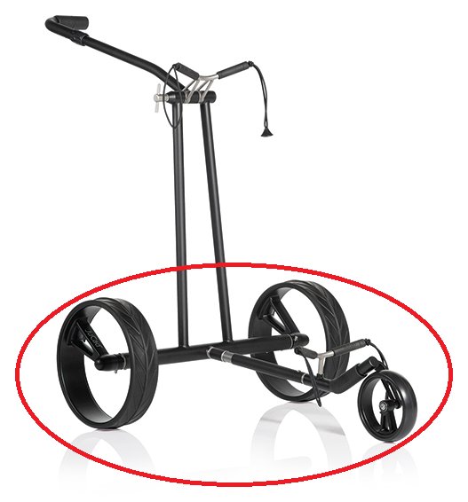 JuCad Complete Wheel Set (3) pre PHANTOM TITAN elektrické vozíky (ráfiky a pneumatiky), titanový