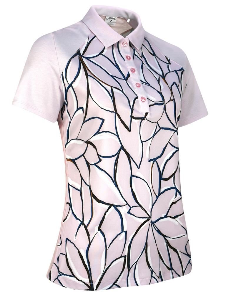 Callaway Linear Floral dámske polo, pink nectar