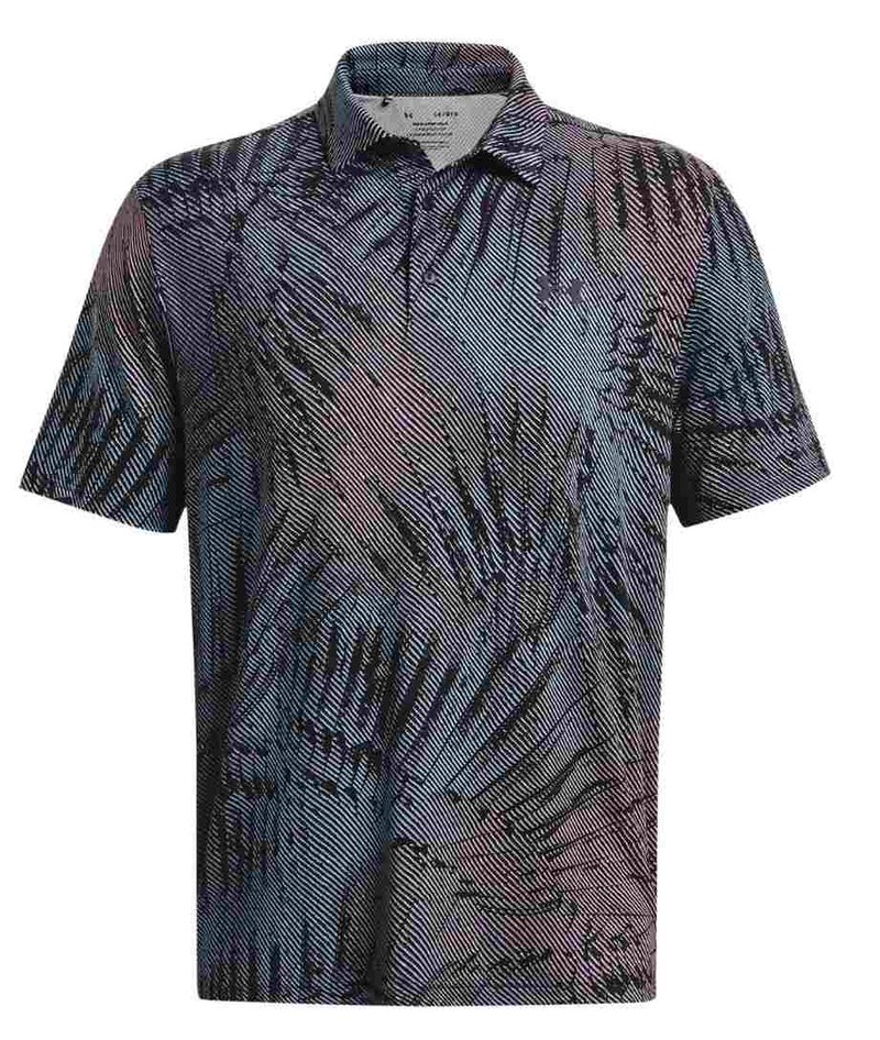 Under Armour Playoff 3.0 Printed pánske polo, black/fizz pink