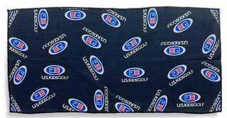 U.S. Kids Golf Multi Logo Microfiber golfový uterák, čierna