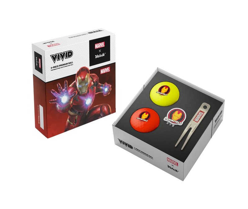 Volvik VIVID MARVEL IRONMAN golfové loptičky, mix barev