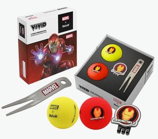 Volvik VIVID MARVEL IRONMAN golfové loptičky, mix barev