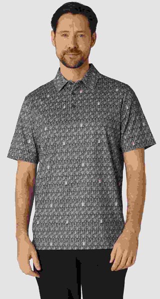 Callaway All-Over Scotch Novelty Print pánske polo, asphalt