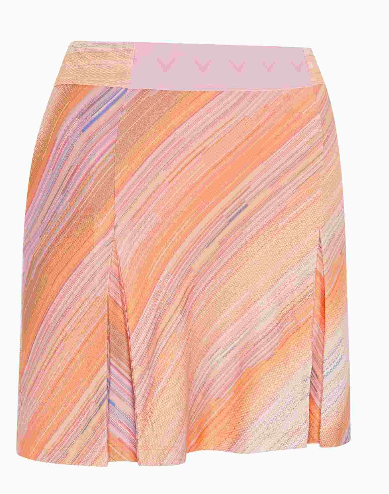 Callaway Striped Pleated 17" dámska sukňa, papaya