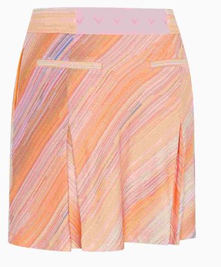 Callaway Striped Pleated 17" dámska sukňa, papaya