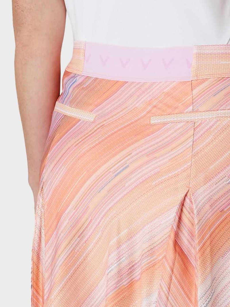 Callaway Striped Pleated 17" dámska sukňa, papaya