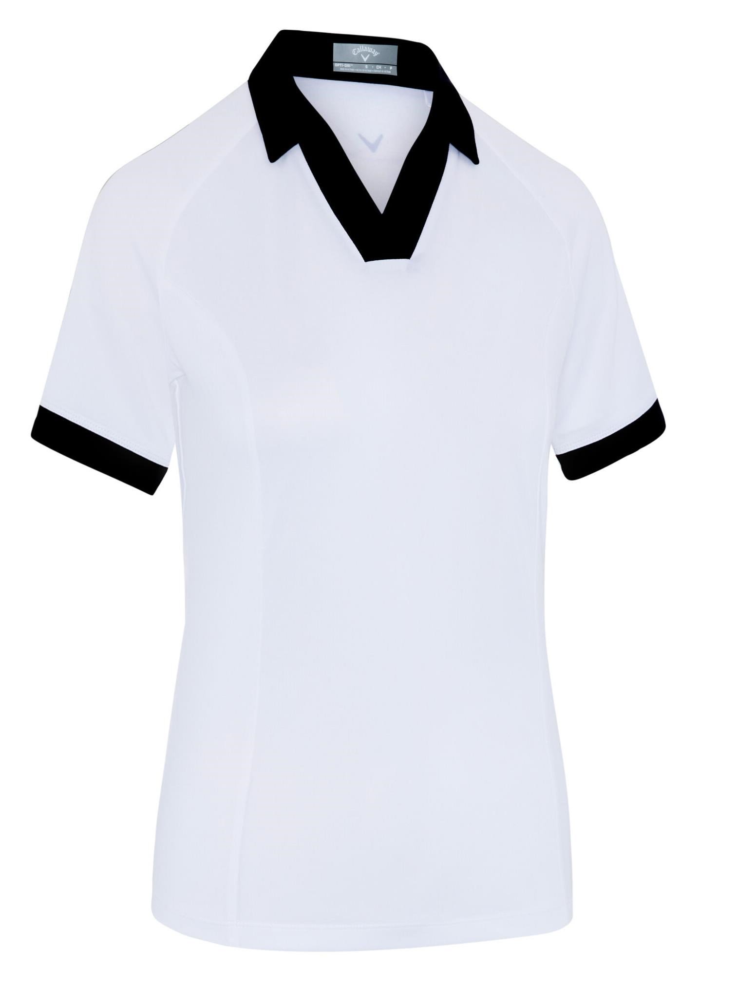 Callaway V-Placket Colorblock dámske polo, brilliant white/caviar