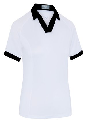 Callaway V-Placket Colorblock dámske polo, brilliant white/caviar