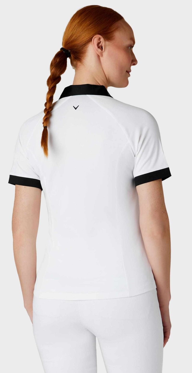 Callaway V-Placket Colorblock dámske polo, brilliant white/caviar