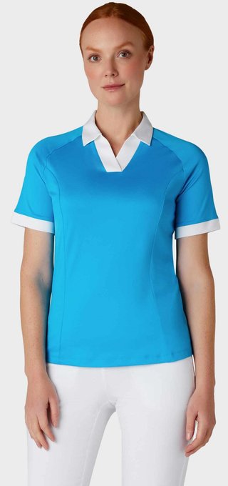 Callaway V-Placket Colorblock dámske polo, vivid blue