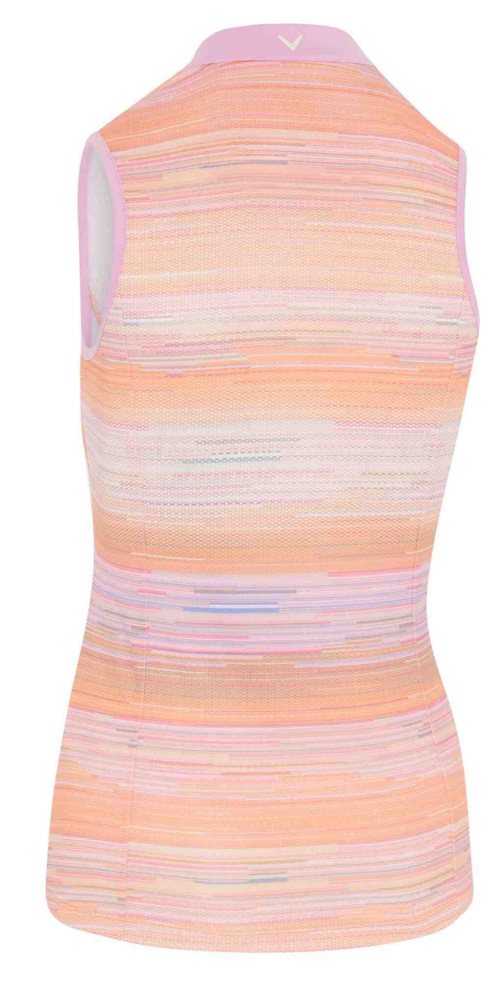 Callaway Striped Sleeveless dámske polo, papaya