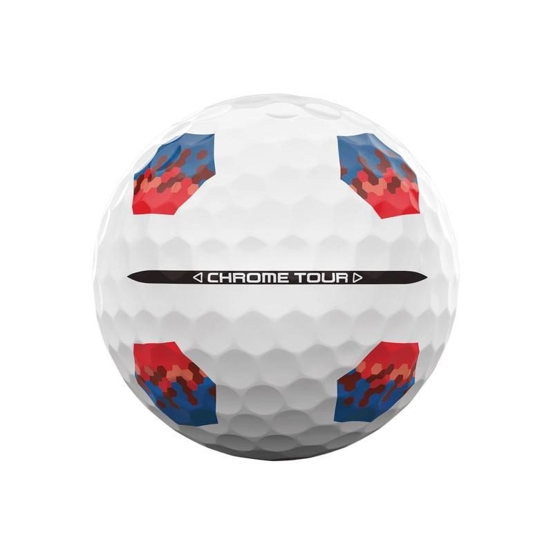 Callaway Chrome Tour TruTrack golfové loptičky, modré/červené