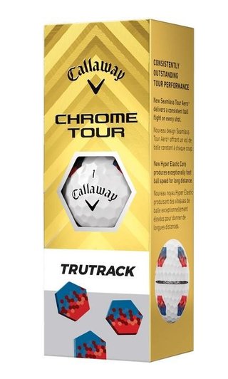 Callaway Chrome Tour TruTrack golfové loptičky, modré/červené