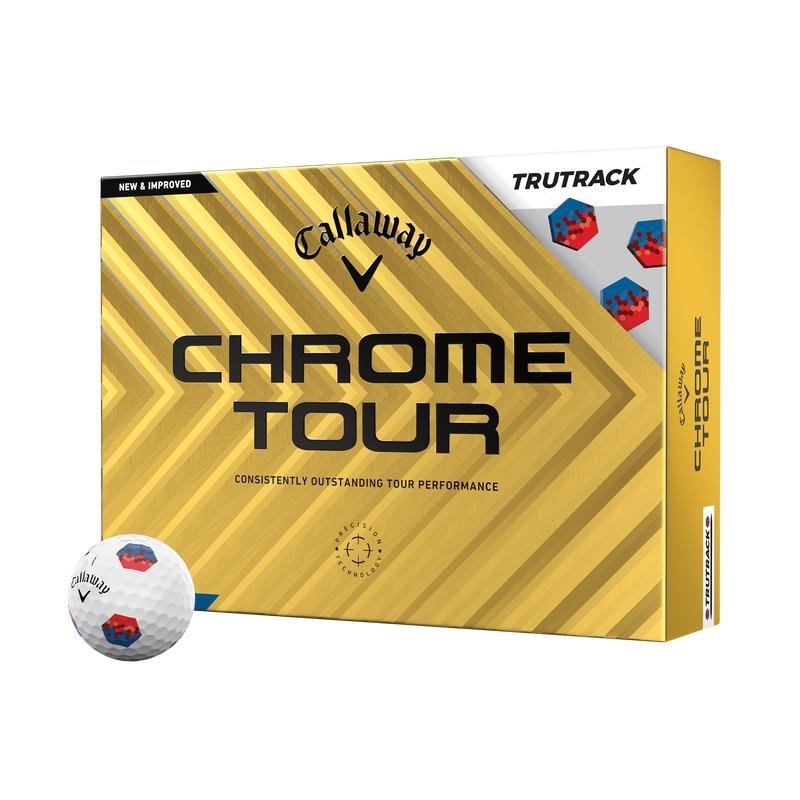 Callaway Chrome Tour TruTrack golfové loptičky, modré/červené