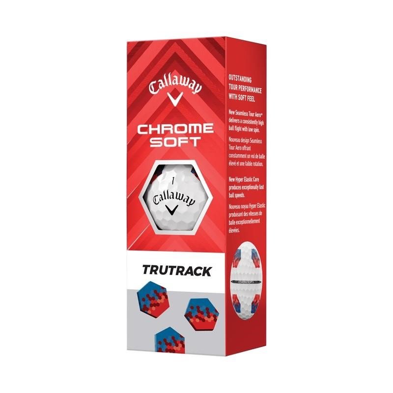 Callaway Chrome Soft TruTrack golfové loptičky, modré/červené