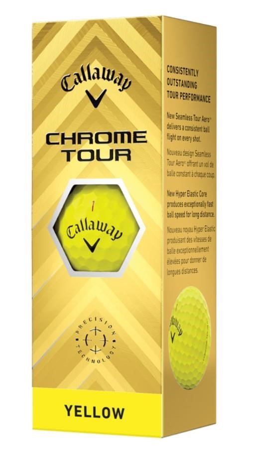 Callaway Chrome Tour 24 golfové loptičky, žlté