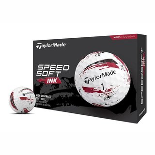 TaylorMade SpeedSoft Ink golfové loptičky (12 loptičiek), červené