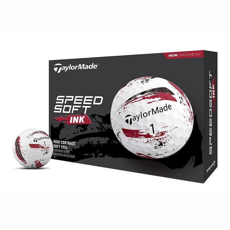 TaylorMade SpeedSoft Ink golfové loptičky (12 loptičiek), červené
