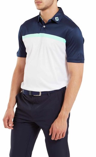 FootJoy Colour Block Lisle pánske polo, biele