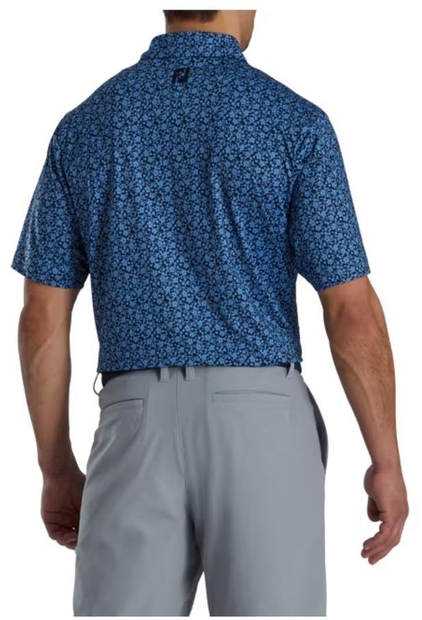 FootJoy Painted Floral Lisle pánske polo, navy
