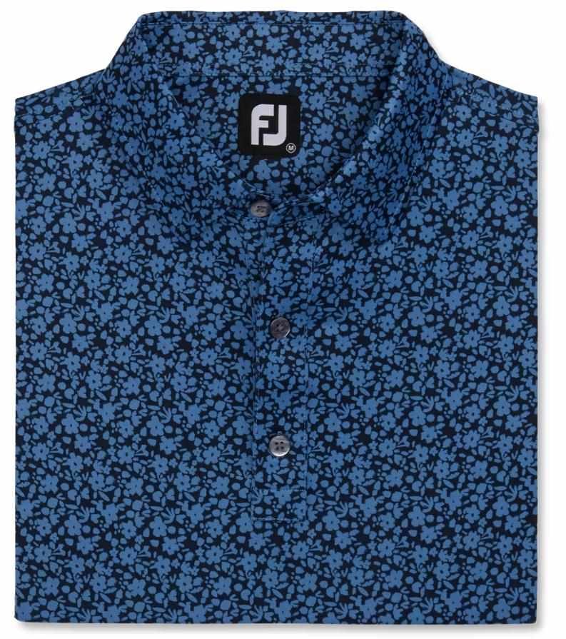 FootJoy Painted Floral Lisle pánske polo, navy
