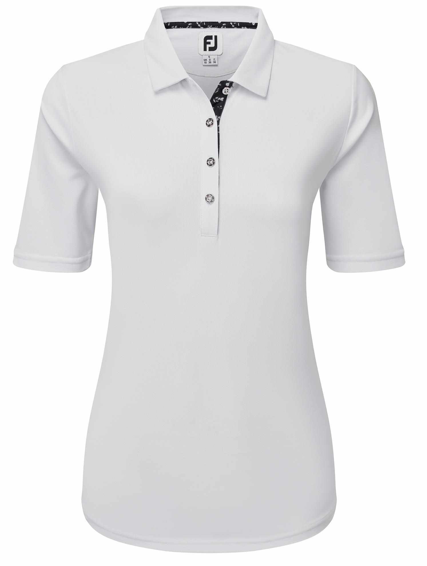 FootJoy Half-Sleeve Pique dámske polo, biele