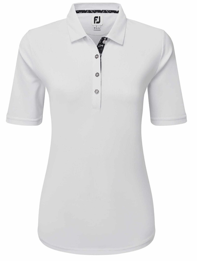 FootJoy Half-Sleeve Pique dámske polo, biele