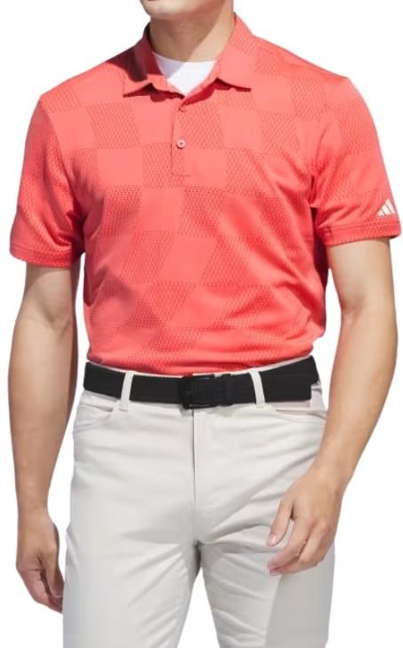 Adidas Textured pánske polo, preloved scarlet