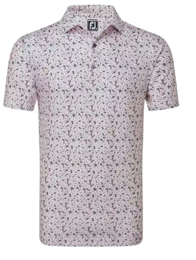 FootJoy Primrose Print Lisle pánske polo, svetloružové