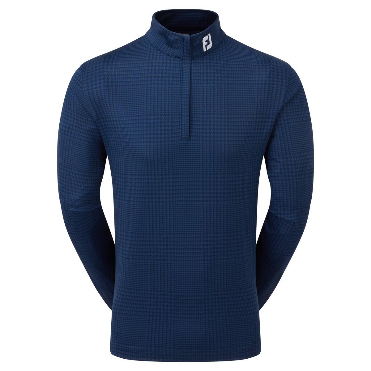 FootJoy Glen Plaid Print Chill-Out pánska mikina, navy