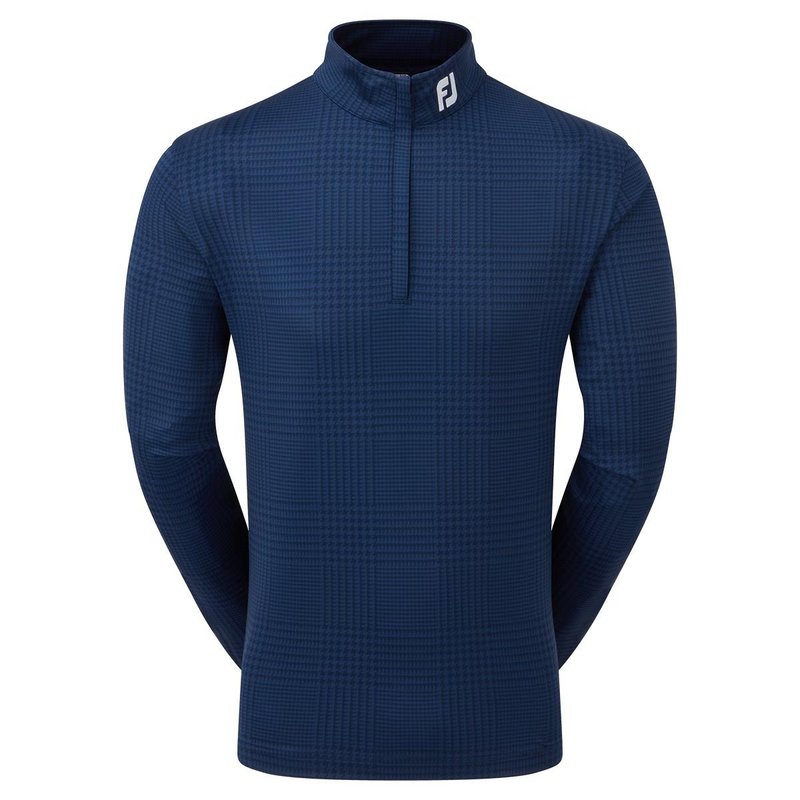 FootJoy Glen Plaid Print Chill-Out pánska mikina, navy