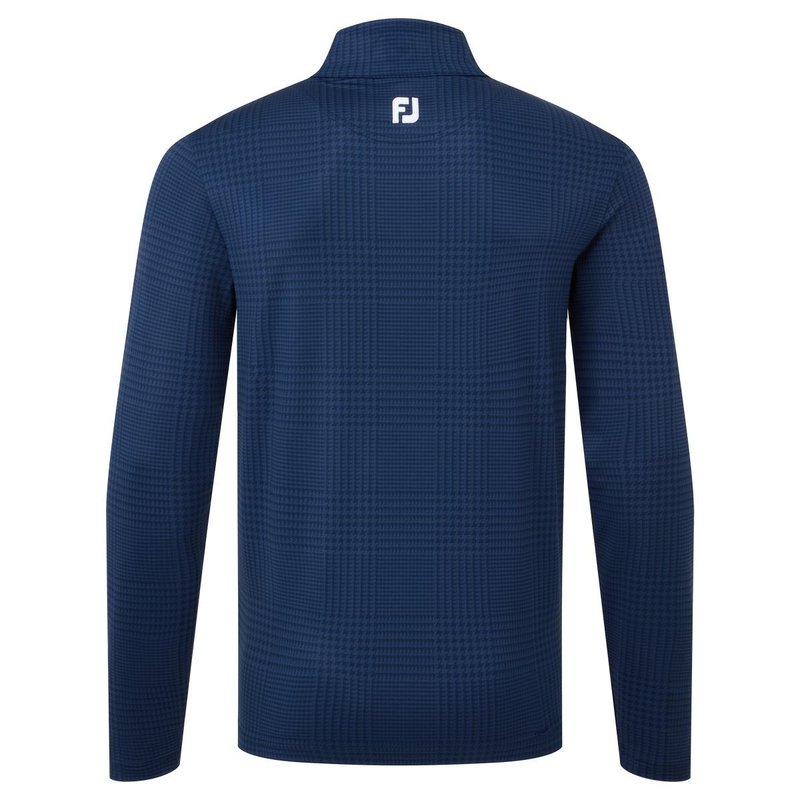 FootJoy Glen Plaid Print Chill-Out pánska mikina, navy