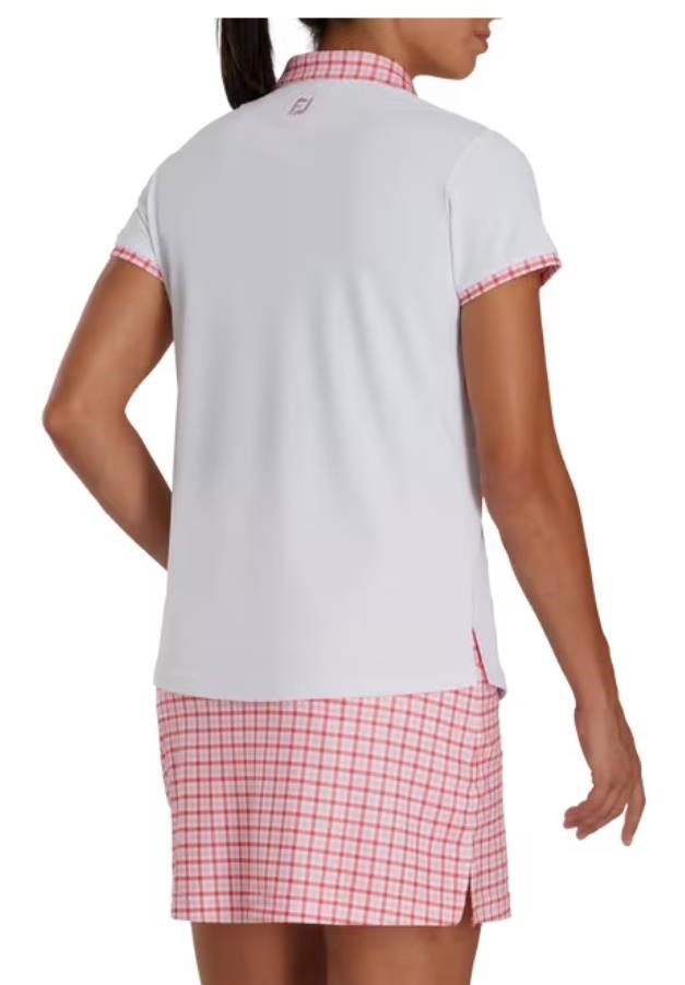 FootJoy Gingham Trim dámske polo, biele