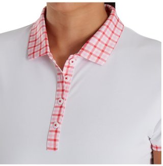 FootJoy Gingham Trim dámske polo, biele