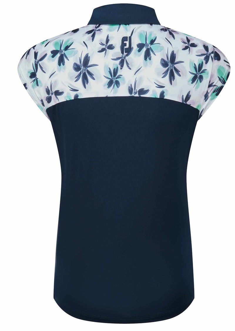 FootJoy Blocked Floral Print Lisle dámske polo, navy
