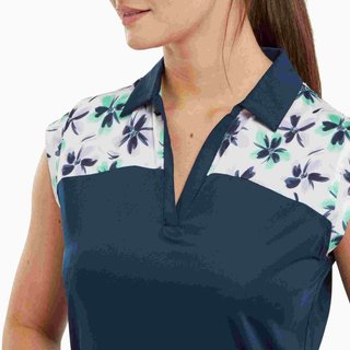 FootJoy Blocked Floral Print Lisle dámske polo, navy