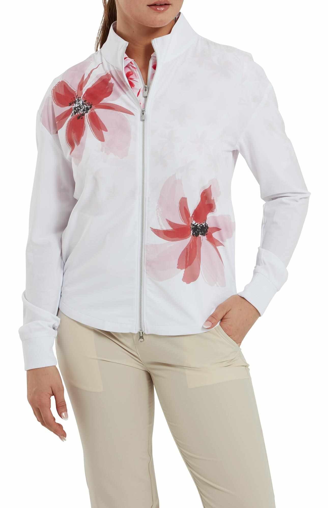 FootJoy Lightweight Full-Zip dámska bunda, bielo/ružová