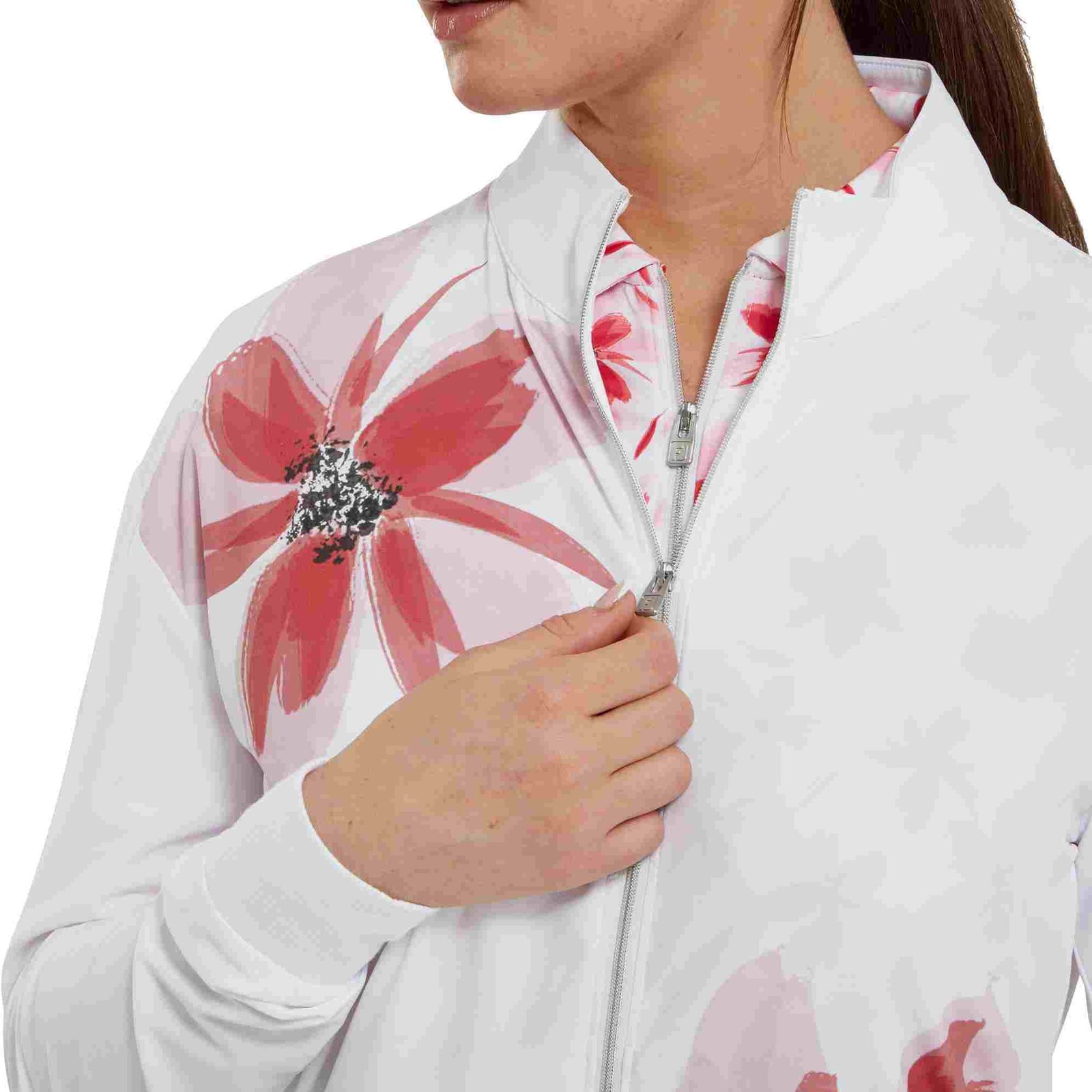 FootJoy Lightweight Full-Zip dámska bunda, bielo/ružová