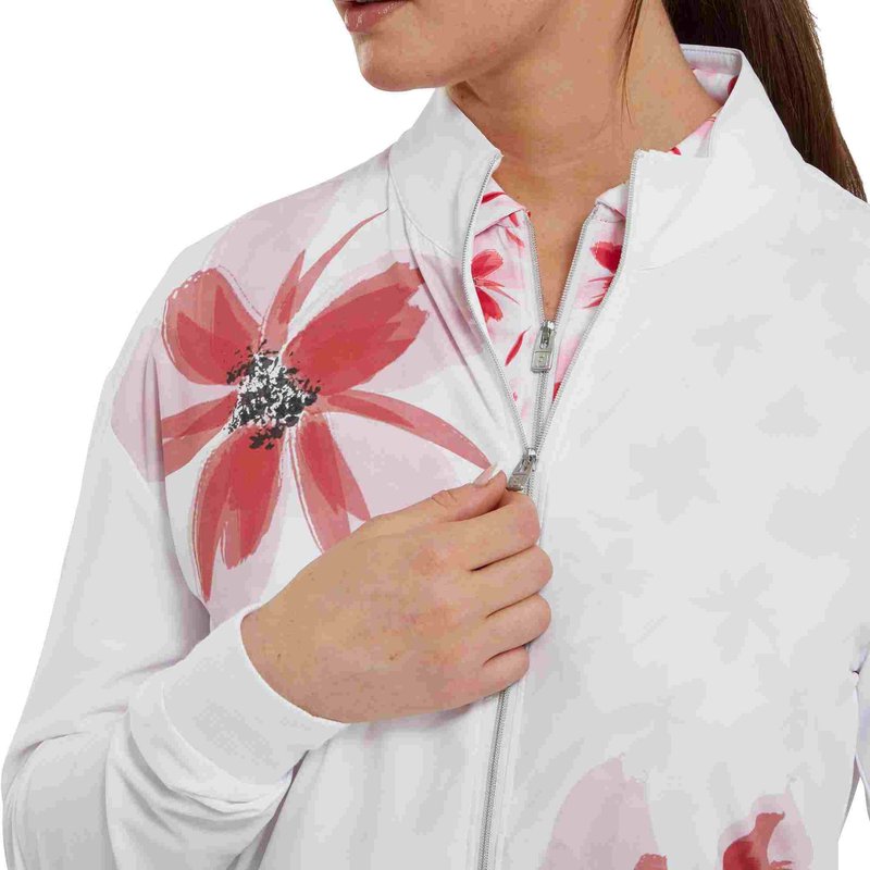 FootJoy Lightweight Full-Zip dámska bunda, bielo/ružová