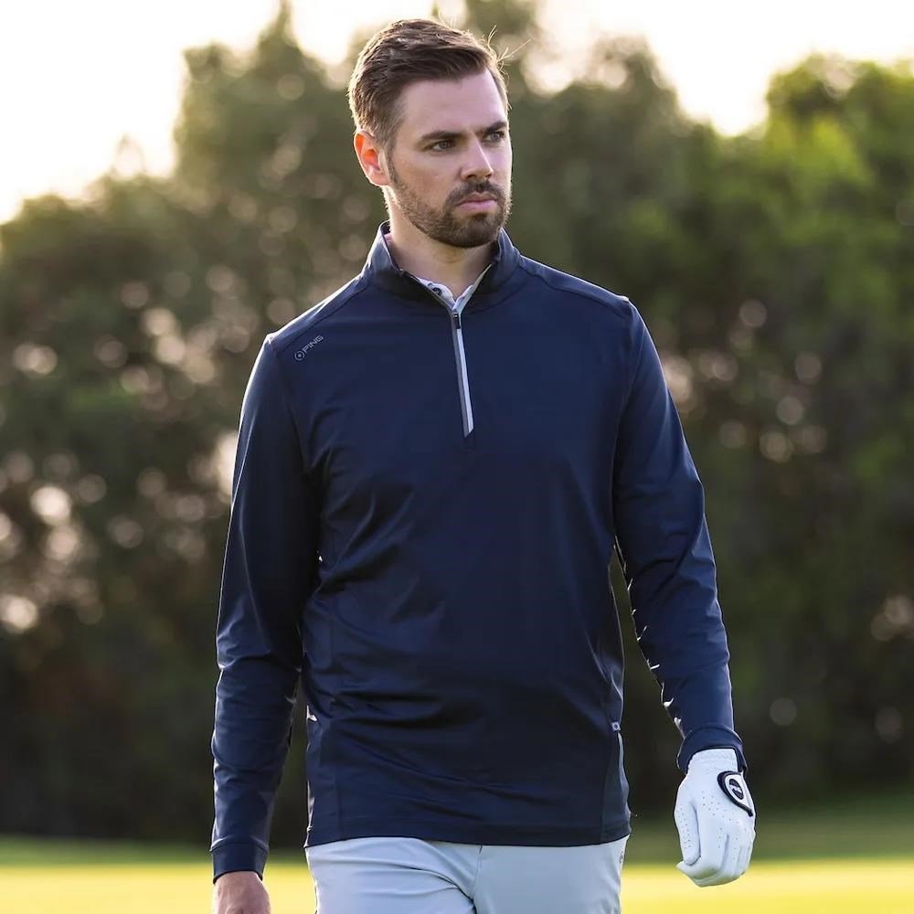 PING Latham Half Zip pánsky midlayer, navy