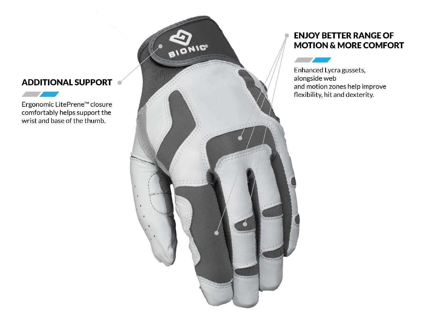 Bionic Relief Grip 2.0 pánska golfová rukavica, biela