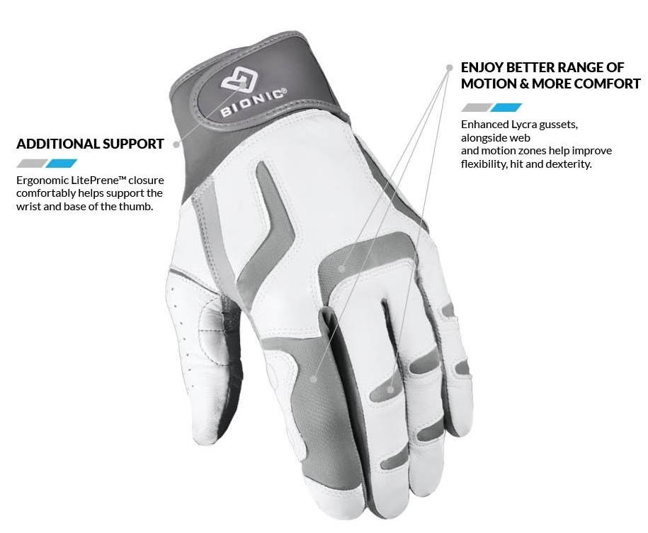 Bionic Relief Grip 2.0 dámska golfová rukavica, biela
