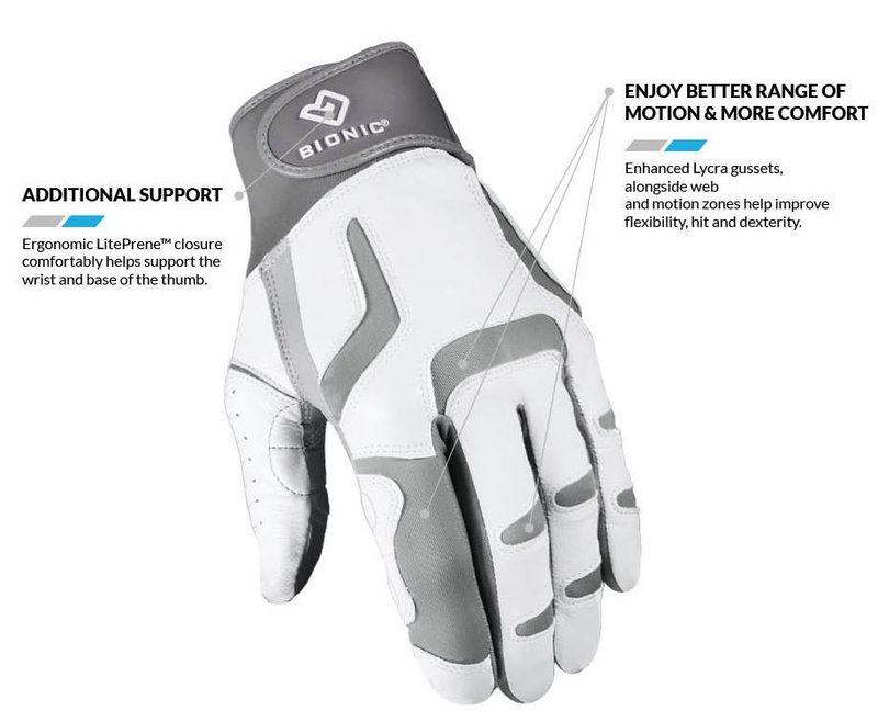 Bionic Relief Grip 2.0 dámska golfová rukavica, biela