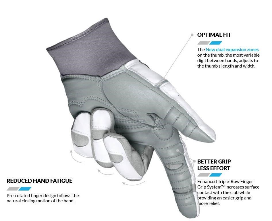 Bionic Relief Grip 2.0 dámska golfová rukavica, biela