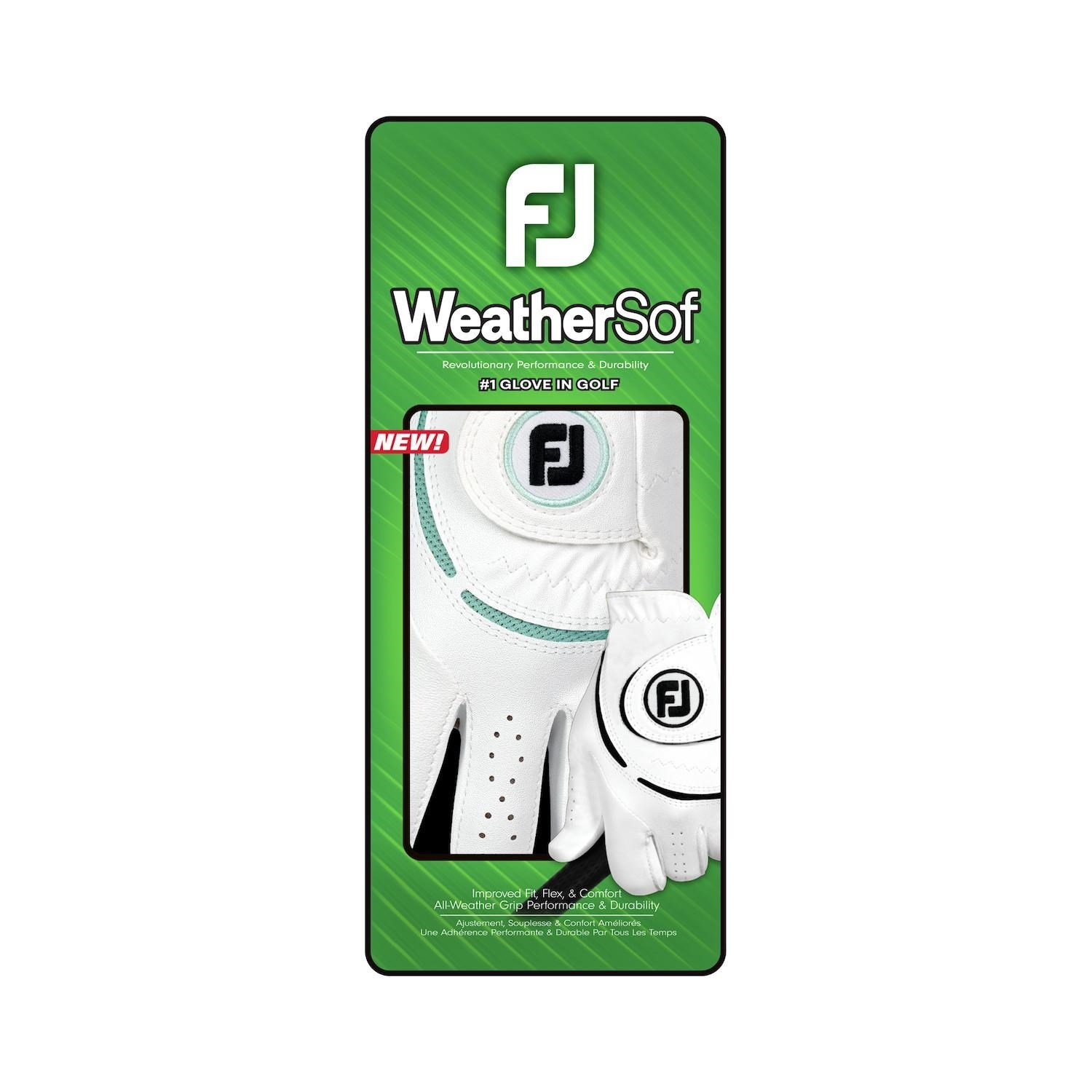 FootJoy WeatherSof dámska golfová rukavica, biela/sea glass