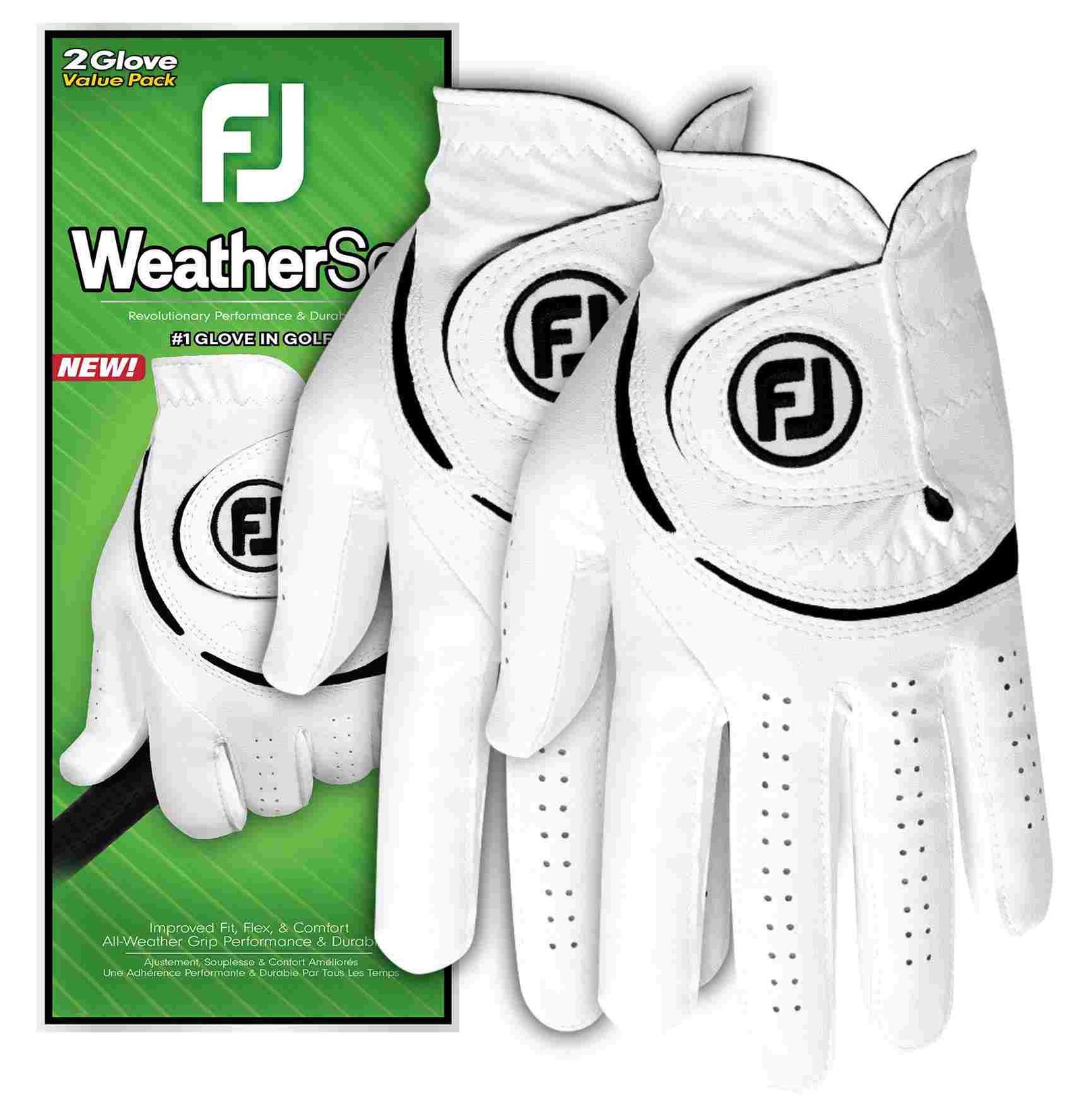 Footjoy FootJoy WeatherSof pánska golfová rukavica (2 PACK), biela